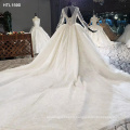 Jancember HTL1590 High Quality Long Sleeve Deep V  Bridal Gowns Wedding Dress